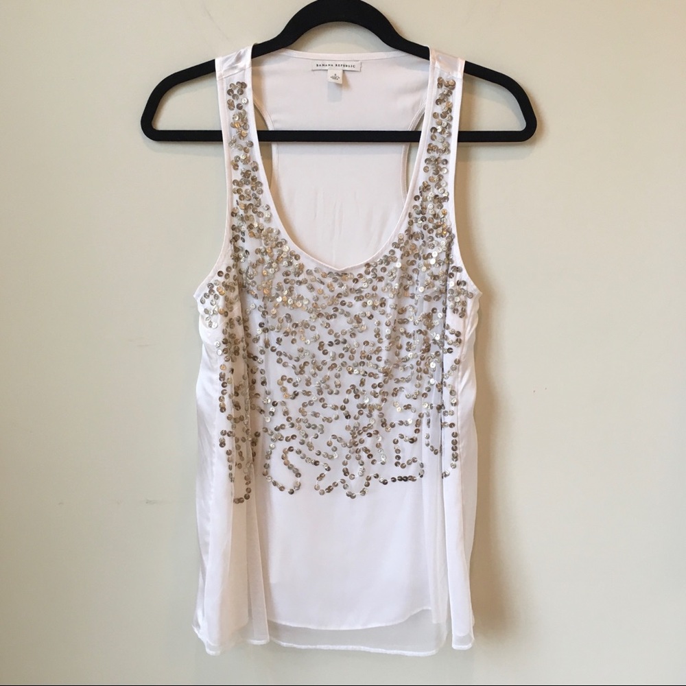 Banana Republic Silk Sequin Top